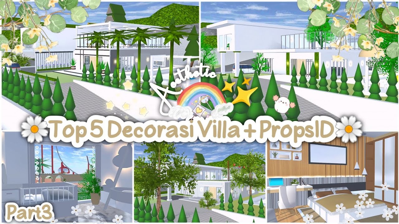 Top 5 Decorasi Villa + PropsID ✨🌷 Aesthetic : Sakura School Simulator