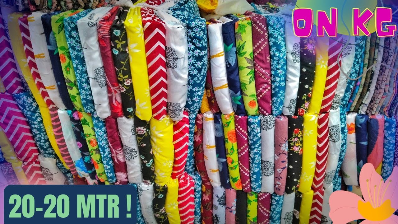 प्रिंट क्रैप 20😍20 मीटर कट  फ्रेश मॉल किलो से 🤩 सूरत होलसेल 