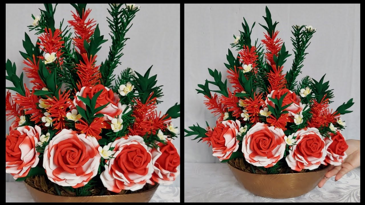 Como fazer arranjo de rosas em E.V.A
