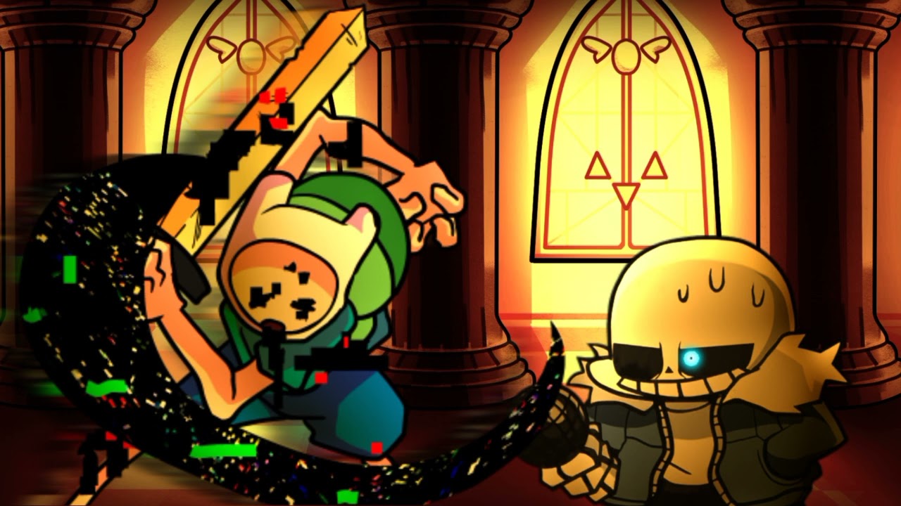 FNF' Mashup: Corrupted Finn vs Sans - Quiet x Burning in Hell