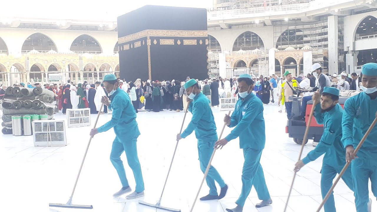 Cleaning Makkah Front of kaba  || Mecca masjid Al-Haram Cleaning Ceremony