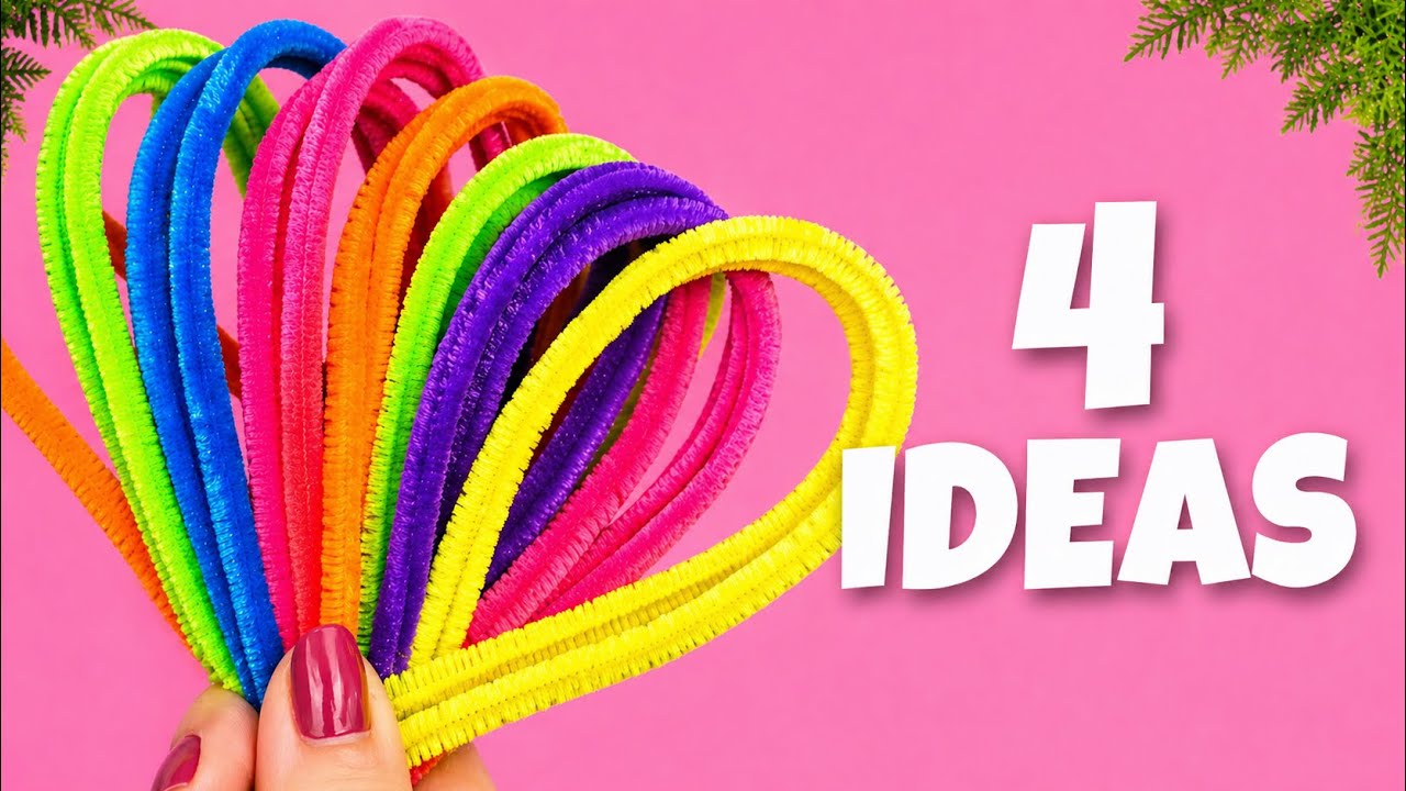 4 IDEAS DIY ✨ Pipe Cleaner Crafts Easy Chenille Stems Decorations Ideas 