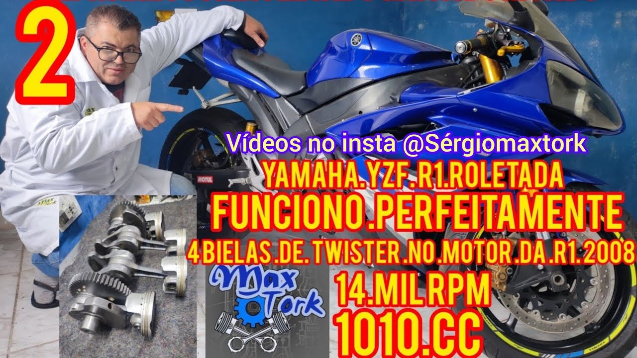 Yamaha R1 montagem do motor com projeto virabrequim roletado maxtork 