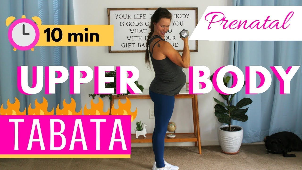 10 Minute Prenatal Upper Body Tabata | CHALLENGING Prenatal Arm Workout