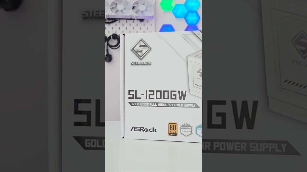 The all white Steel Legend SL-1200GW modular power supply from #ASRock 🤍