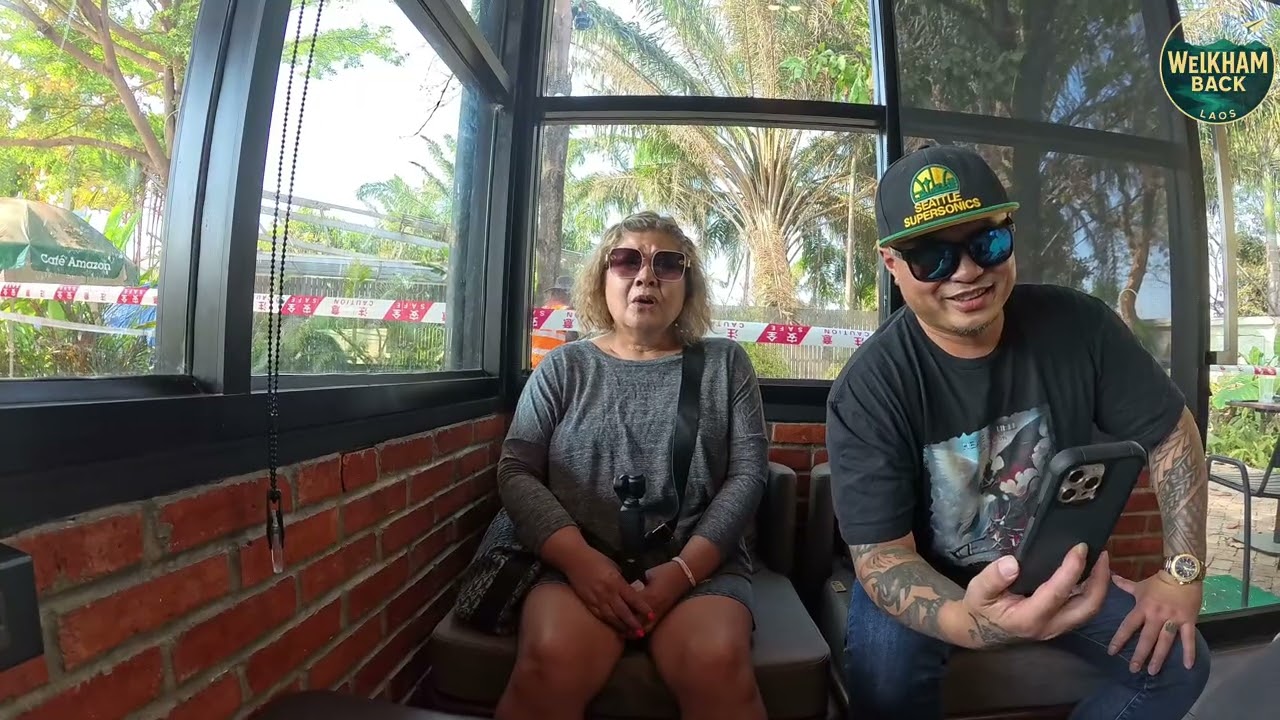 Meeting a Couple from Washington at Amazon Café Laos | Great Vibes with Bao Kham Travel