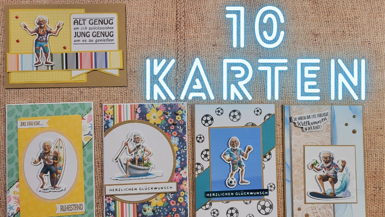10 Karten 1 Die Cut Set | Opas Sommerparty | Kreativfalter Designbeitrag August 2023