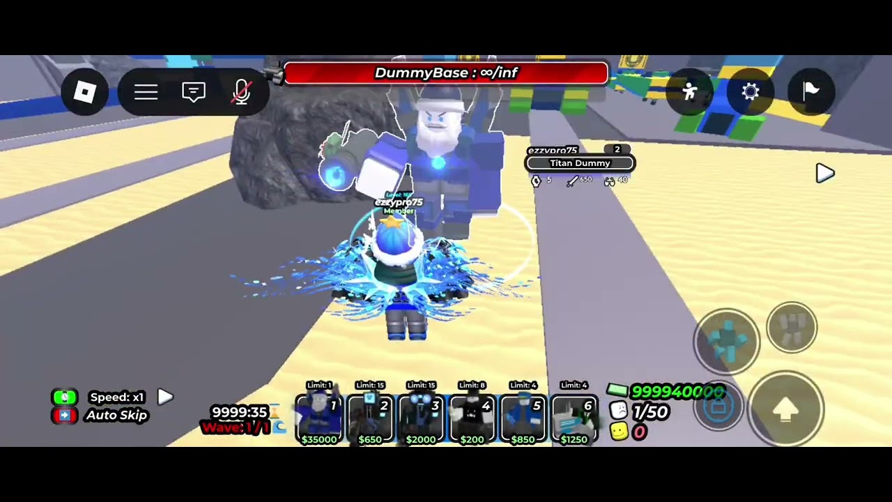 Showcase a Christmas skin in Dummy defense 