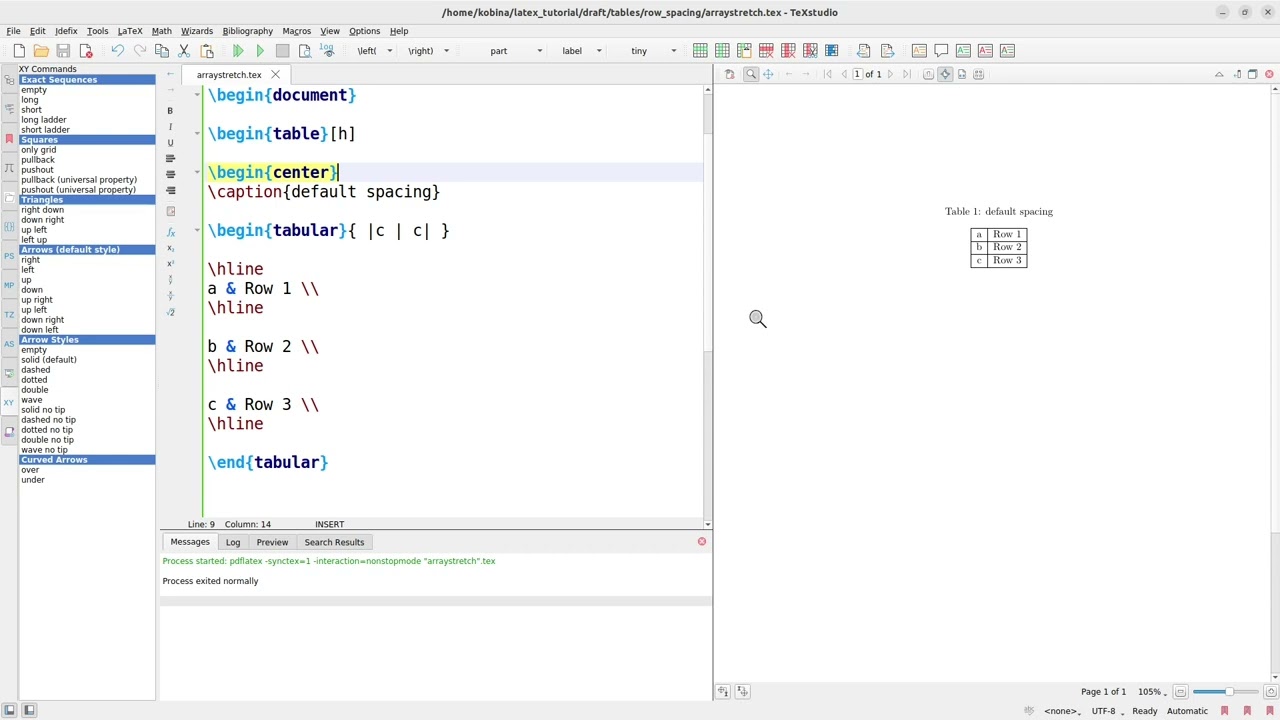 LaTeX Table Row Spacing using arraystretch command