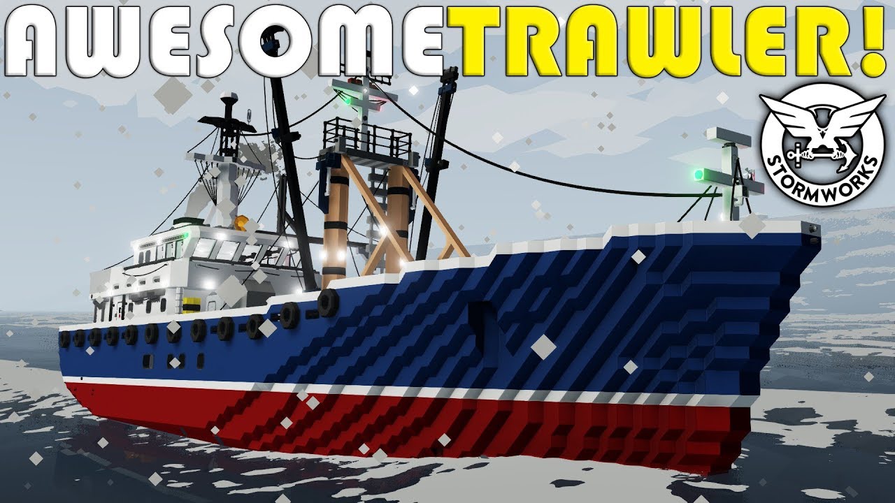 Fishing Trawler VS Snow Storm  -  Stormworks Gameplay