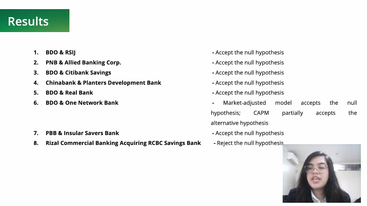 [9th NBMC] Mergers & Acquisitions in the Philippine Banking Industry: An Event Study from 2010-2019