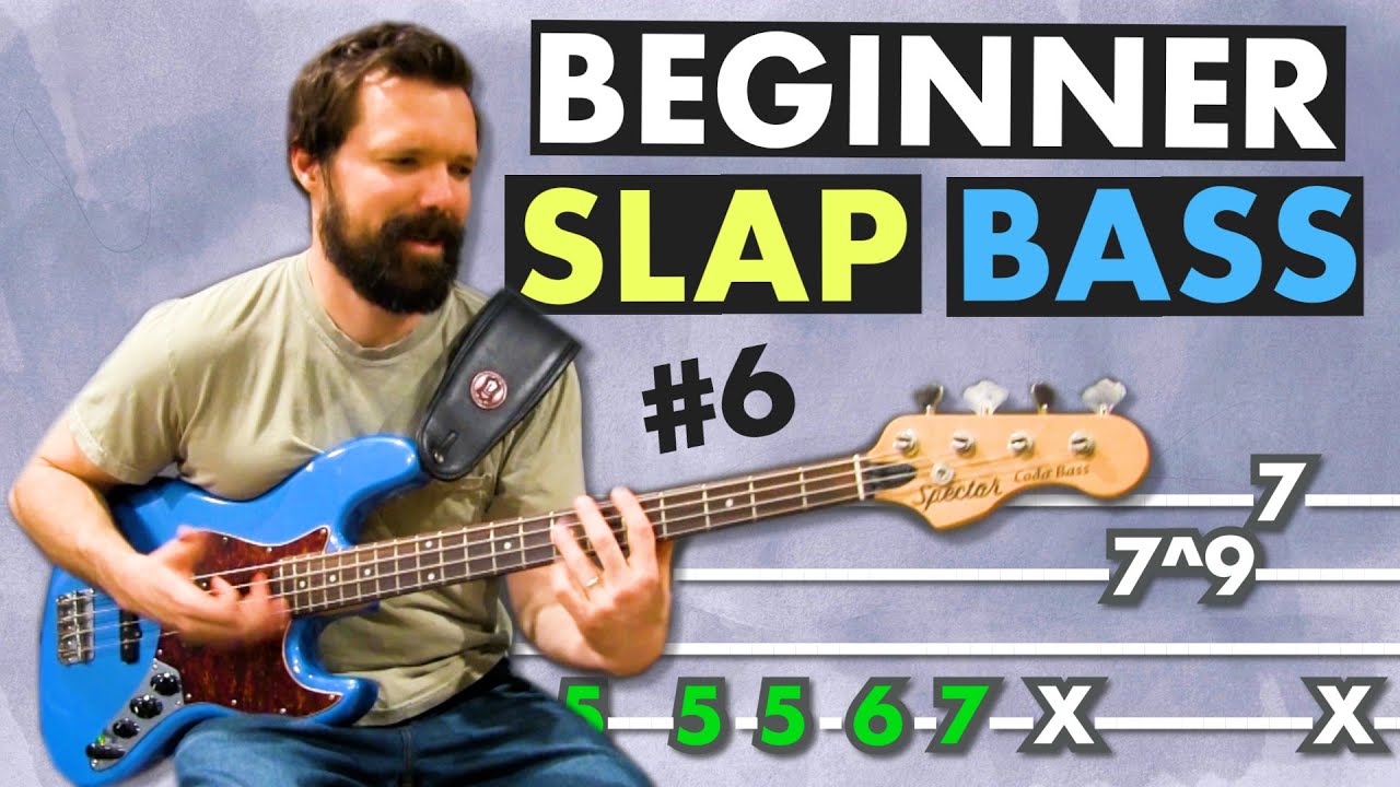 SLAP BASS LESSON: Beginner Groove #6 (with Bass TAB)