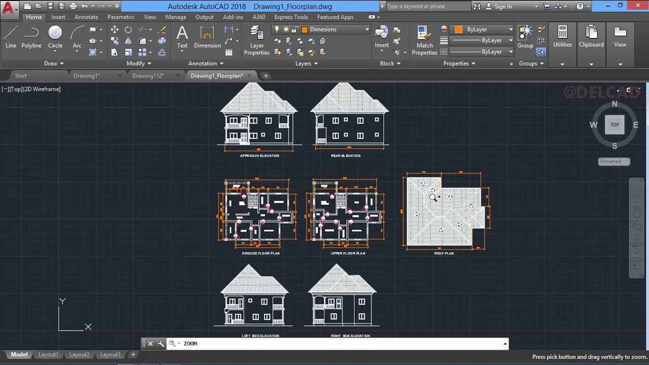 Как нарисовать 2D-план крыши в AutoCAD с нуля
