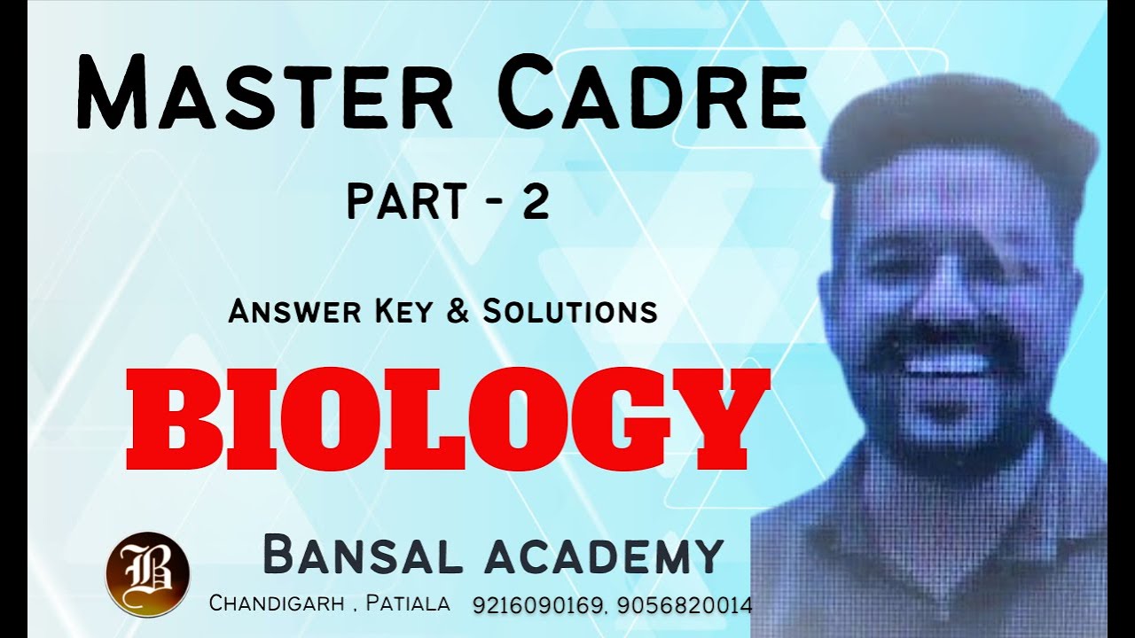Master Cadre Biology Previous Year Question Paper Solutions / Part - 2 / Bansal Academy