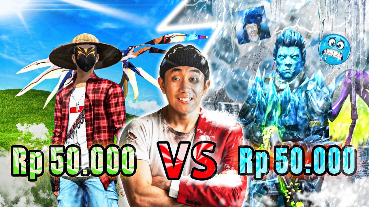 AKUN FF Rp. 50.000 VS Rp. 50.000 JUGA TAPI INI KEREN BANGET COY!
