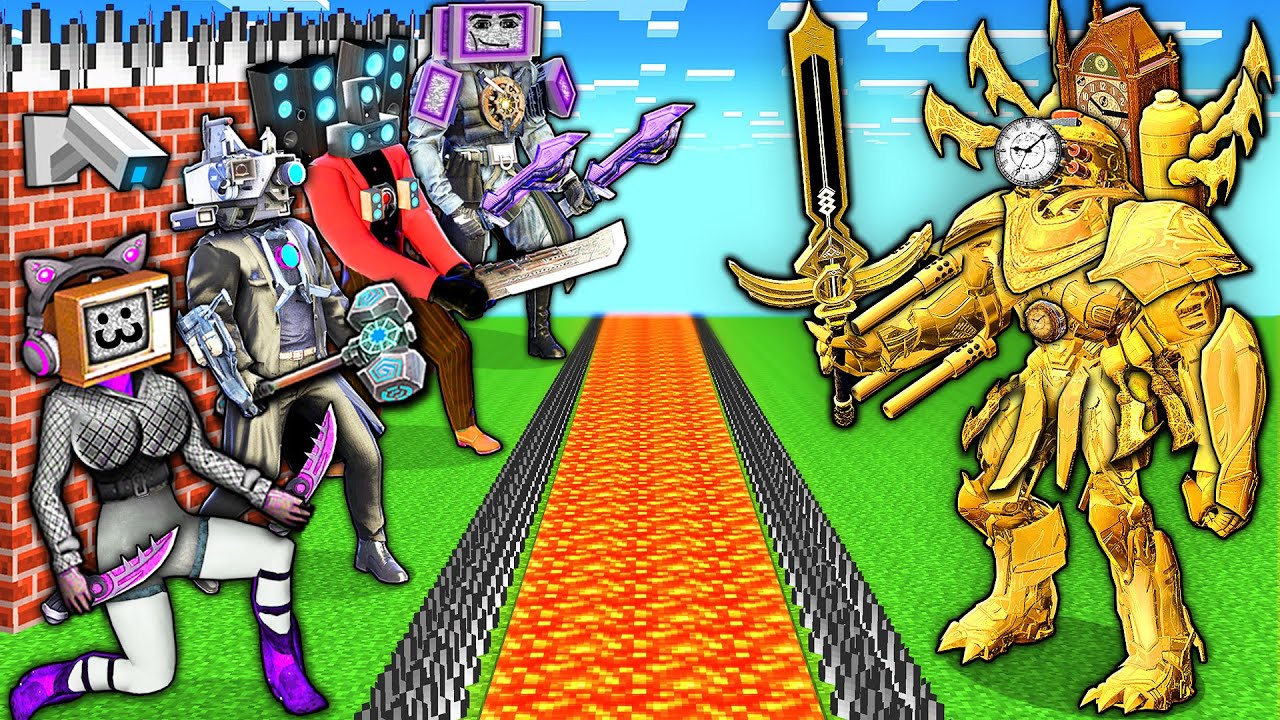 SURVIVAL BASE of UPGRADED CLOCKMAN TITAN vs TV WOMAN and SPEAKER MAN in MINECRAFT animation