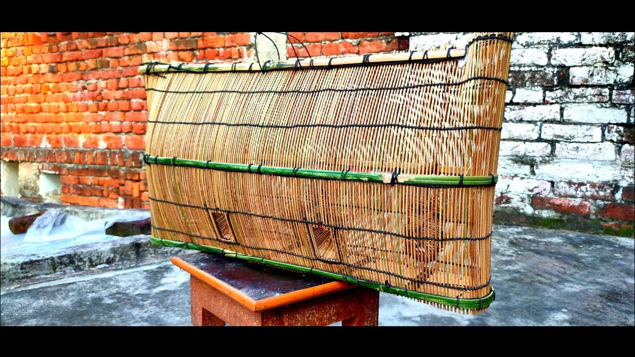 Making traditional FISHING trap | bamboo fishing trap | village fishing