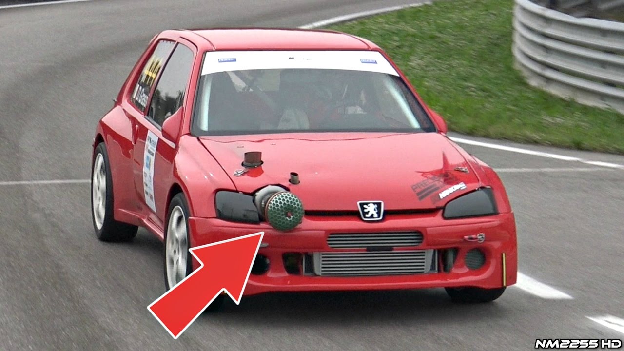 500+HP TURBO Peugeot 106 Monster fighting for traction! - LOUD Turbo Wastegate sounds & Flames!