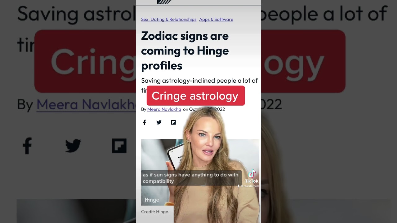 Cringe astrology on Hinge dating app.
