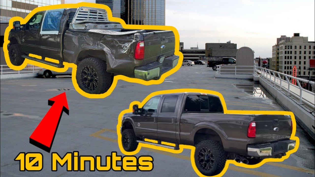 REBUILDING A SALVAGED FORD F350 IN 10 MINUTES!!
