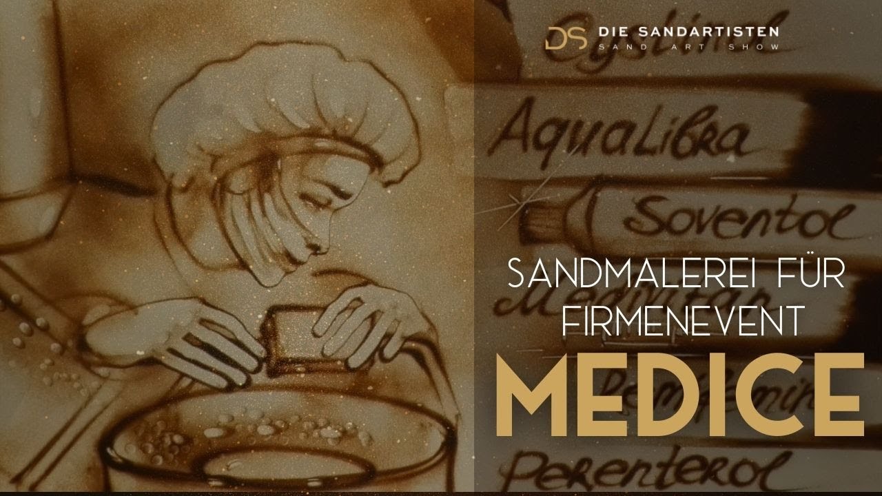 DIE SANDARTISTEN präsentieren MEDICE | Sandmalerei für Firmenjubiläum