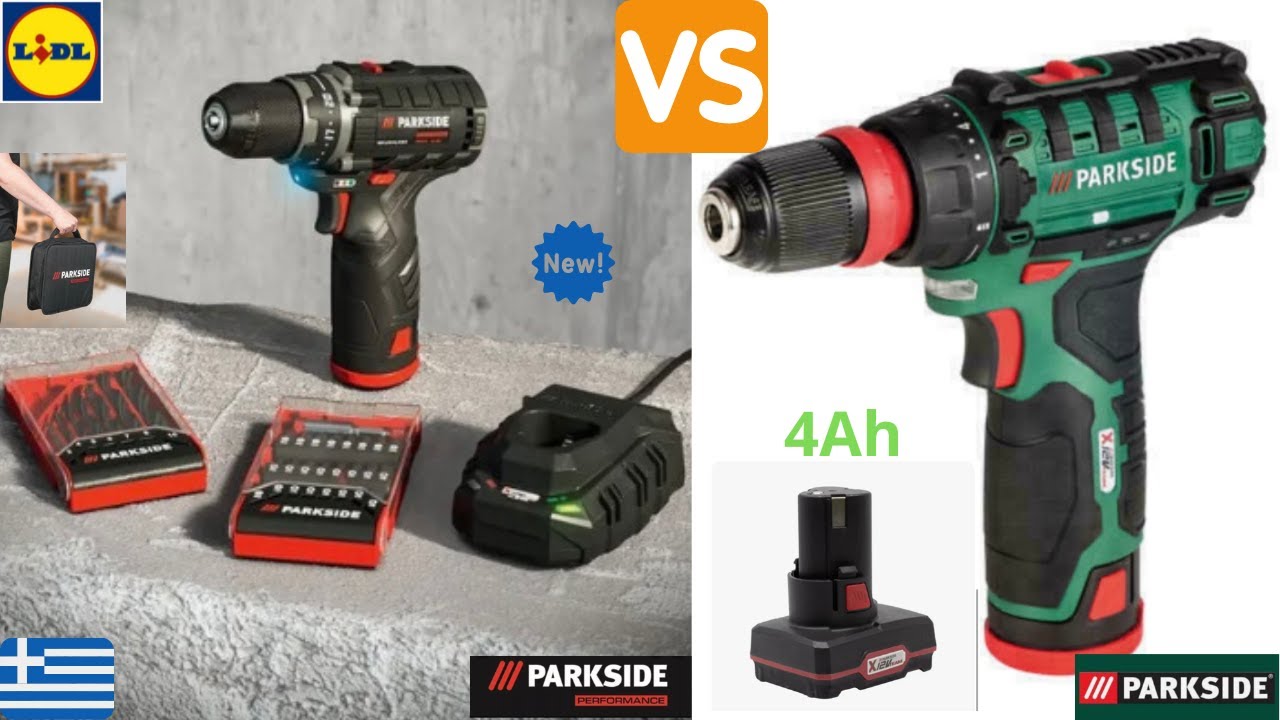 Parkside Lidl Performance 12v Cordless Drill & Drive Set 2Ah vs 4Ah Battery//Μικρο αλλα θαυματουργο.