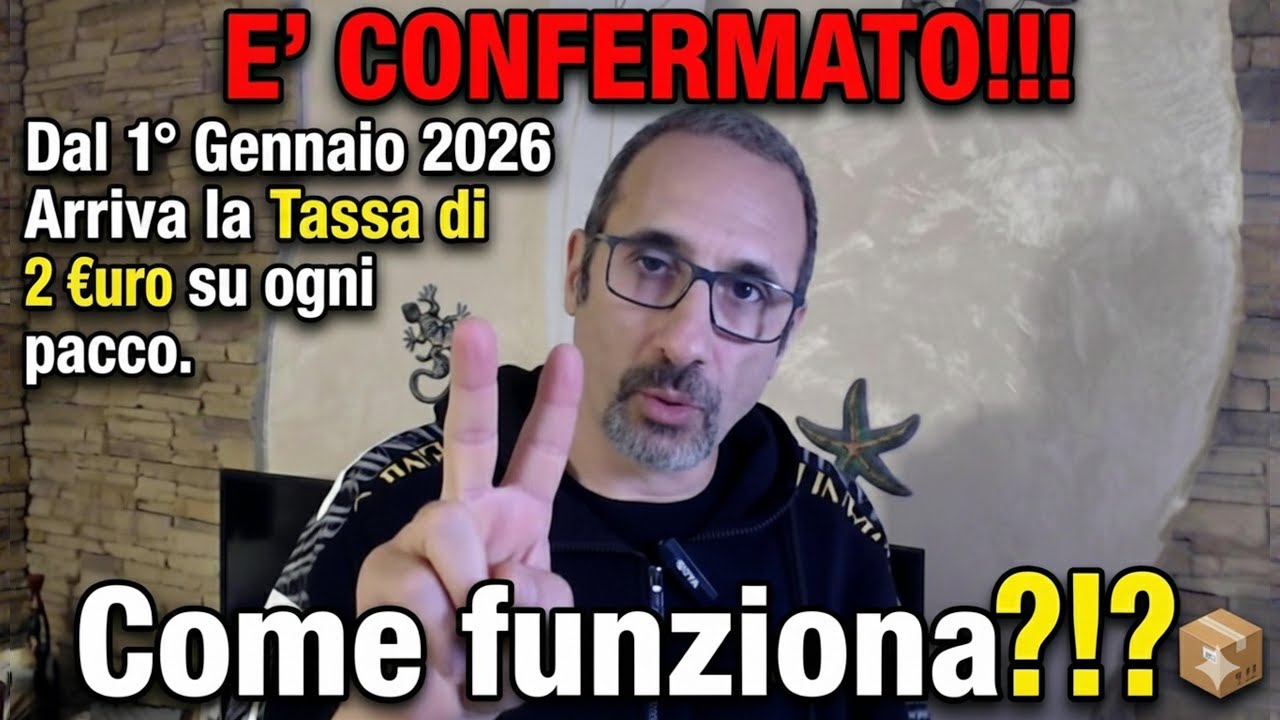 E' CONFERMATO!!! Dal 1° Gennaio 2026 Arriva la Tassa di 2 €uro su ogni pacco. Come funziona?!?