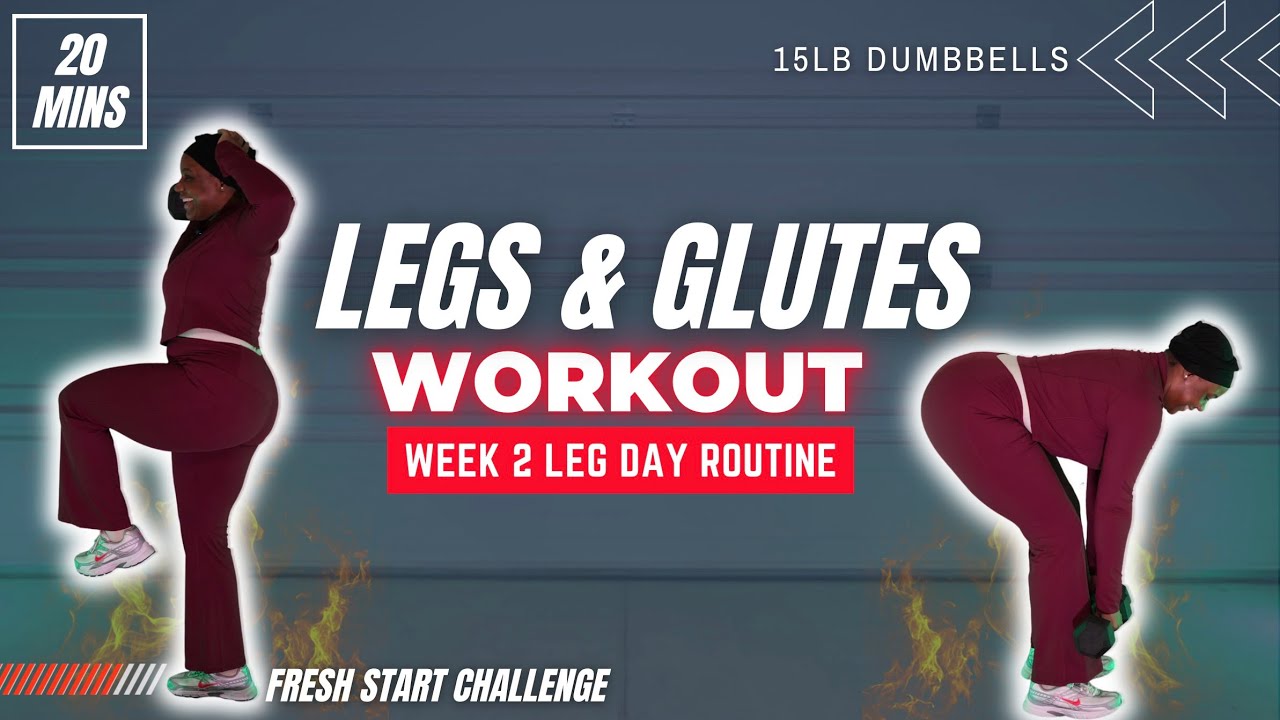 20 Minute Glutes & Legs Workout | Dumbbell Lower Body Workout at Home