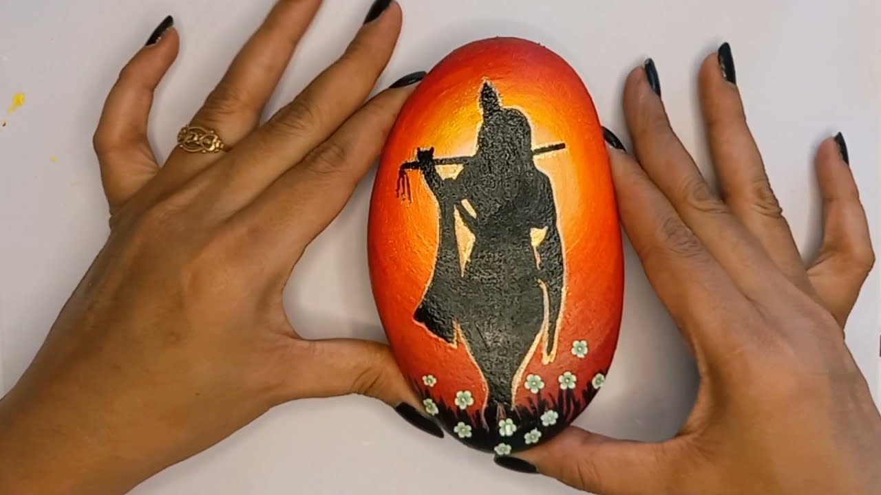 Krishna Janmashtmi Painting Tutorial  / Acrylic Painting / Stone painting / DIY Krishna Janmashtmi