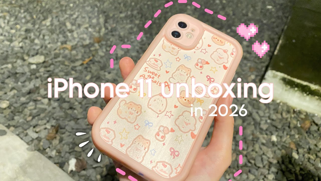 iphone 11 unboxing in 2026 ☁️white 128gb + quick set up~ aesthetic unboxing🌸