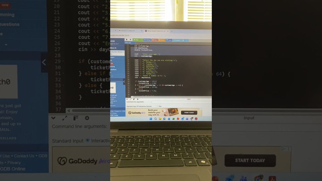 Movie Theater Ticket Price Calculator | Module 2 Coding Labs 