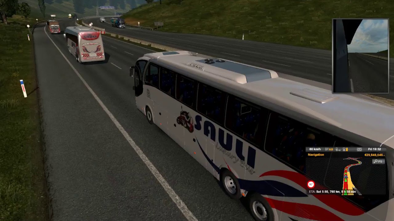 Sauli luxury bus taking passenger in euro truck simulator 2