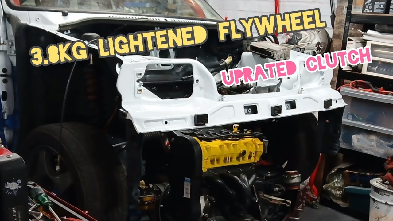 The Cinquecento 16v engine gets lightened flywheel and uprated clutch - we're getting close