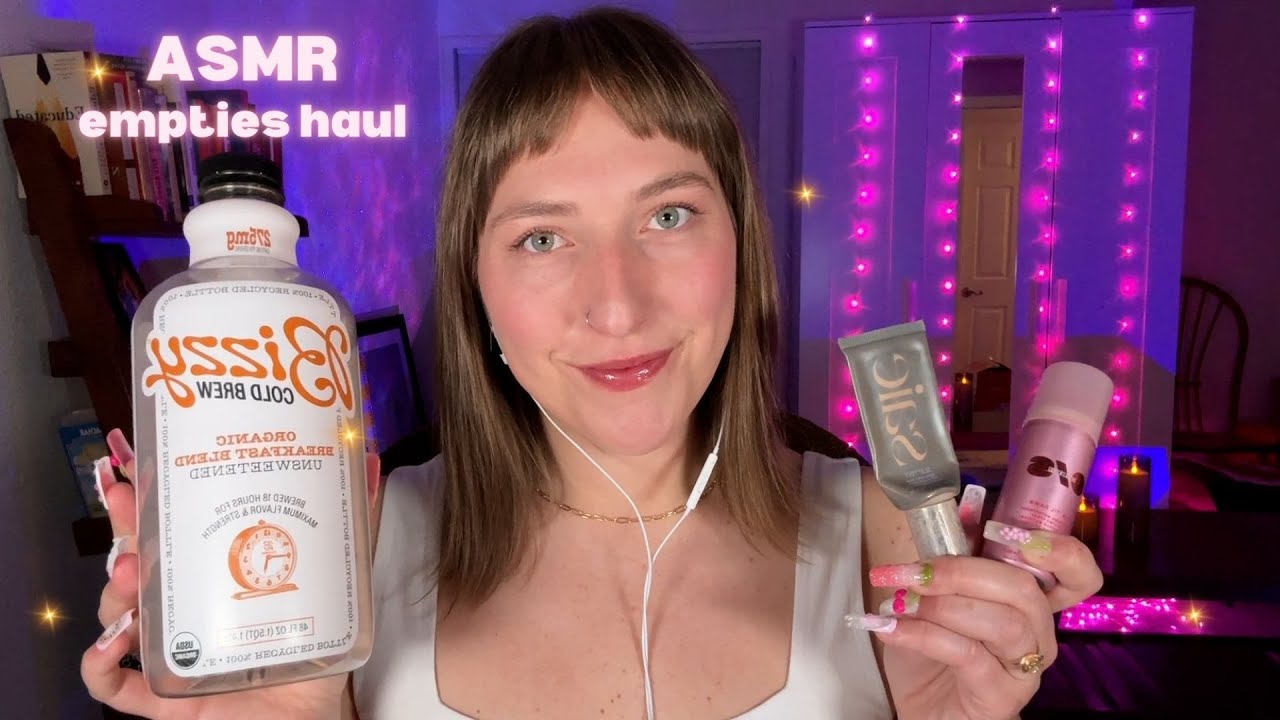 ASMR Empties Haul ~ Things I've Used Up Recently🦋 Tapping, Scratching, Whispers