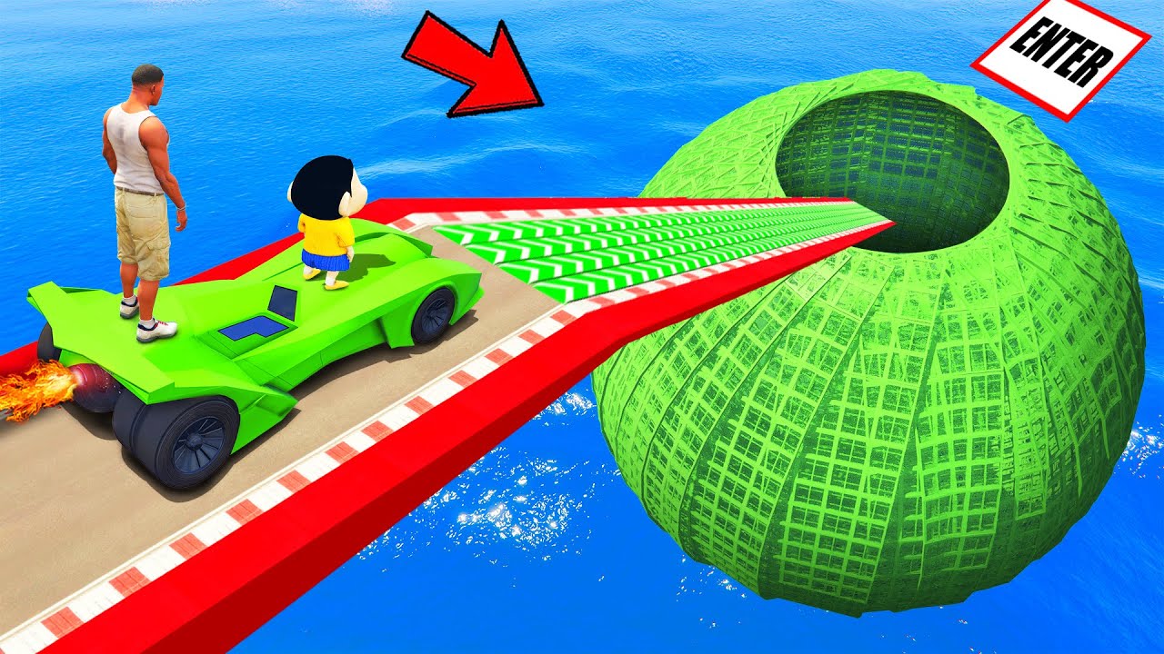 SHINCHAN AND FRANKLIN TRIED THE IMPOSSIBLE GIANT SPHERE BALL PARKOUR CHALLENGE GTA 5