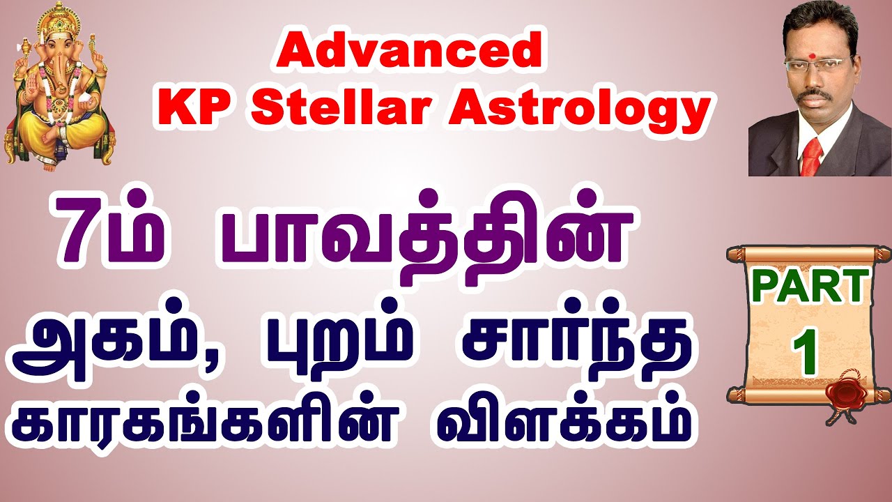 Learn Astrology in Tamil | 7ம் பாவத்தின் அகம், புறம் சார்ந்த காரகங்கள் Part 1 | Basic KP Astrology