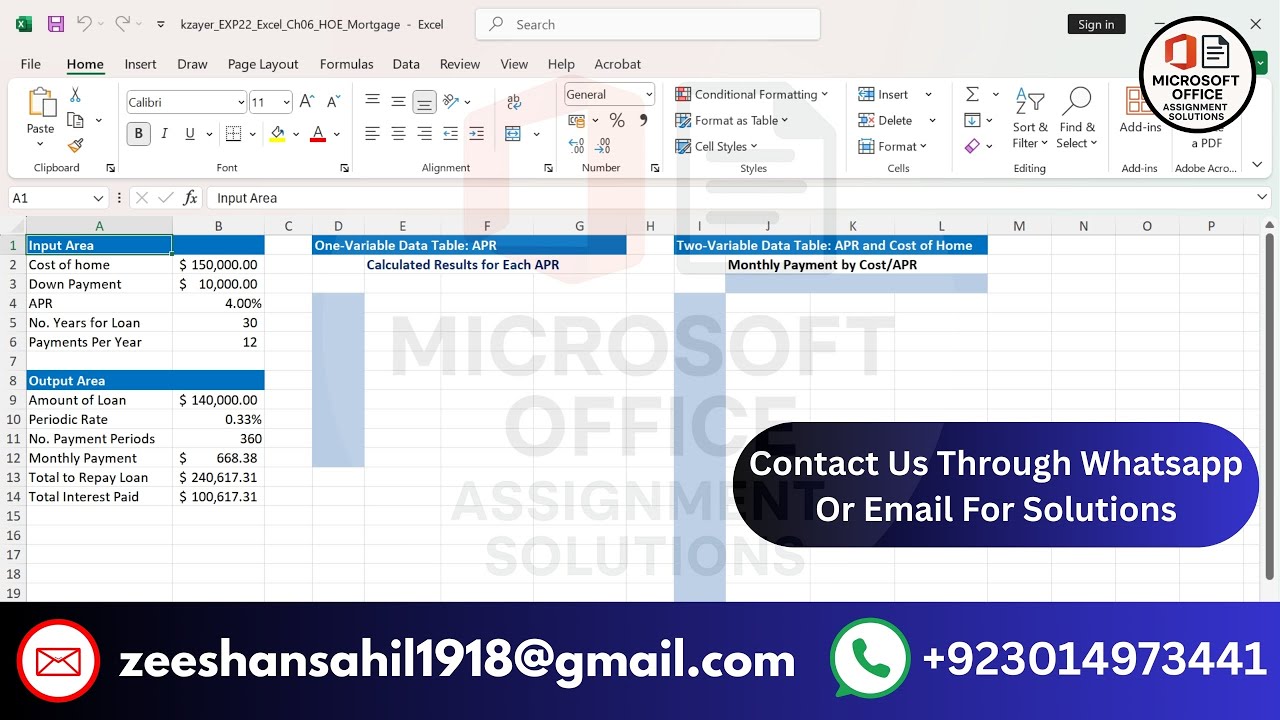 Exp22_Excel_Ch06_HOE - Mortgage | Exp22 Excel Ch06 HOE Mortgage | Exp22_ch06 | New Assignment Guide