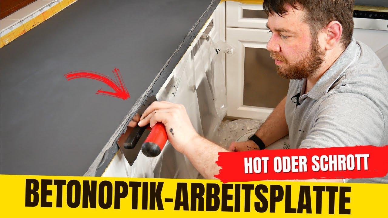 Küchenarbeitsplatte in Betonoptik selber machen