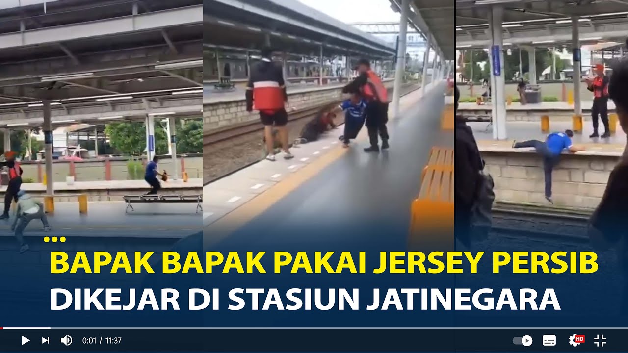 Viral Bapak Bapak Pakai Jersey Persib Dikejar Sekelompok Pemuda di Stasiun Jatinegara