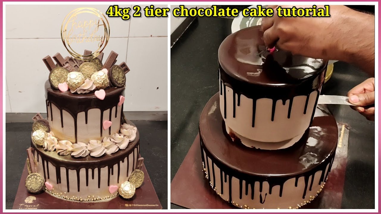 chocolate drip cake | 4kg two tier cake | chocolate cake design | two tier chocolate cake|chocolate