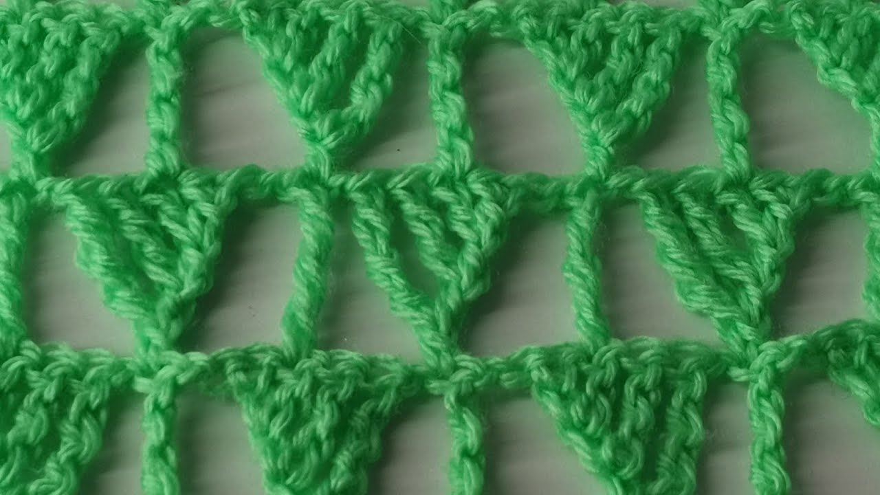 كروشيه غرزة المثلثات How to crochet the triangles stitch