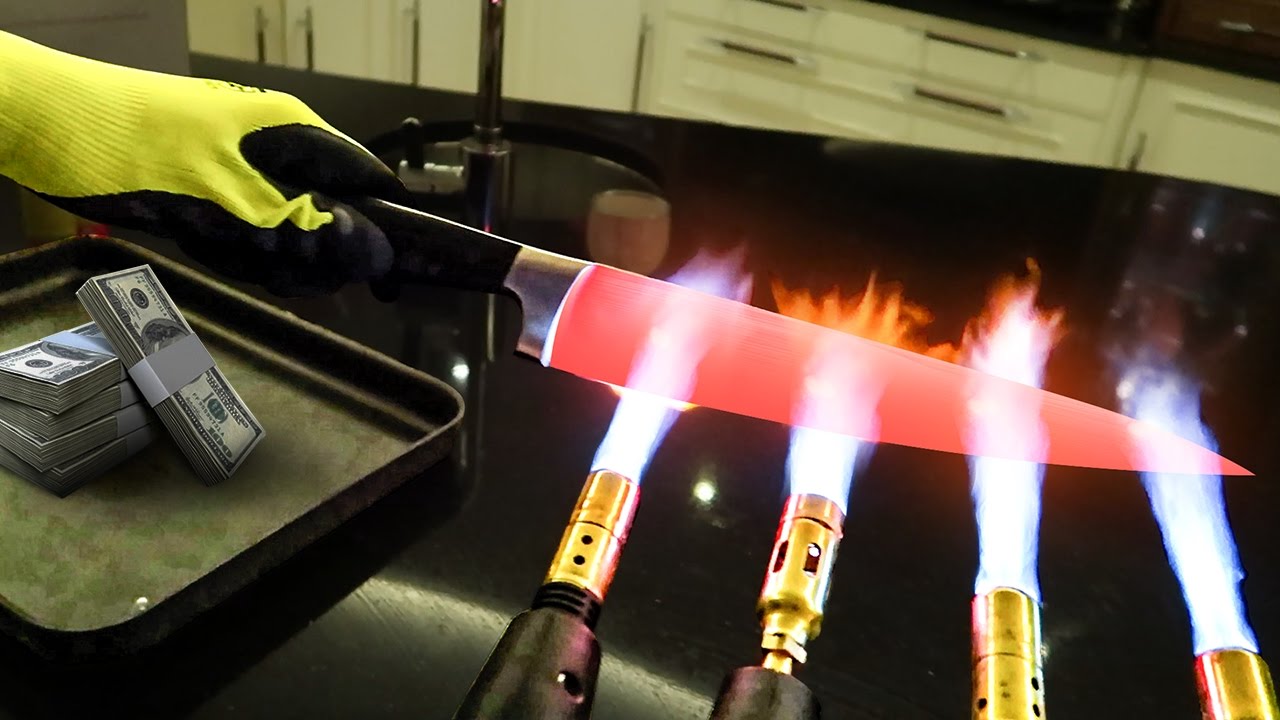 EXPERIMENT 10000 DEGREE KNIFE VS INDESTRUCTIBLE £5 NOTE!
