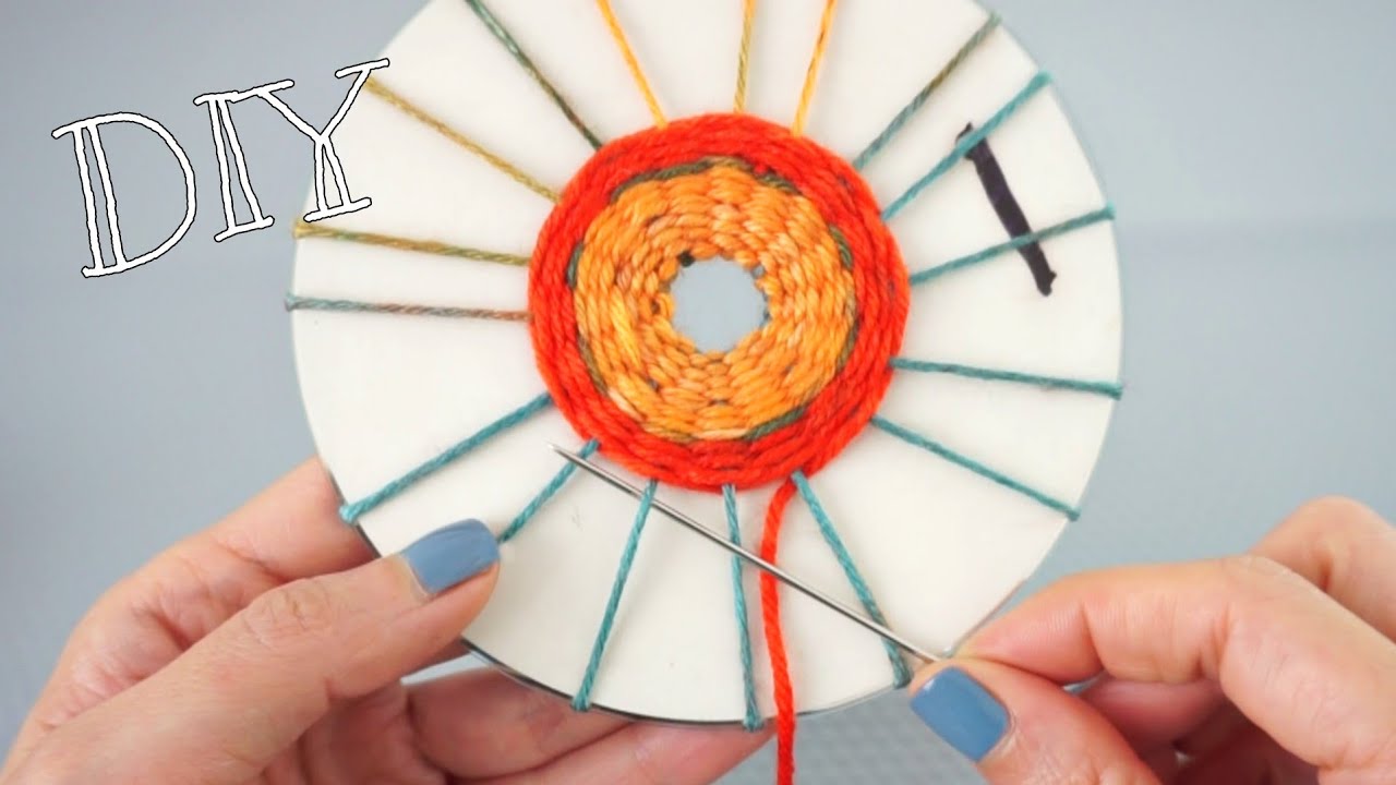Manualidad con CD y lana 💿 woolen craft