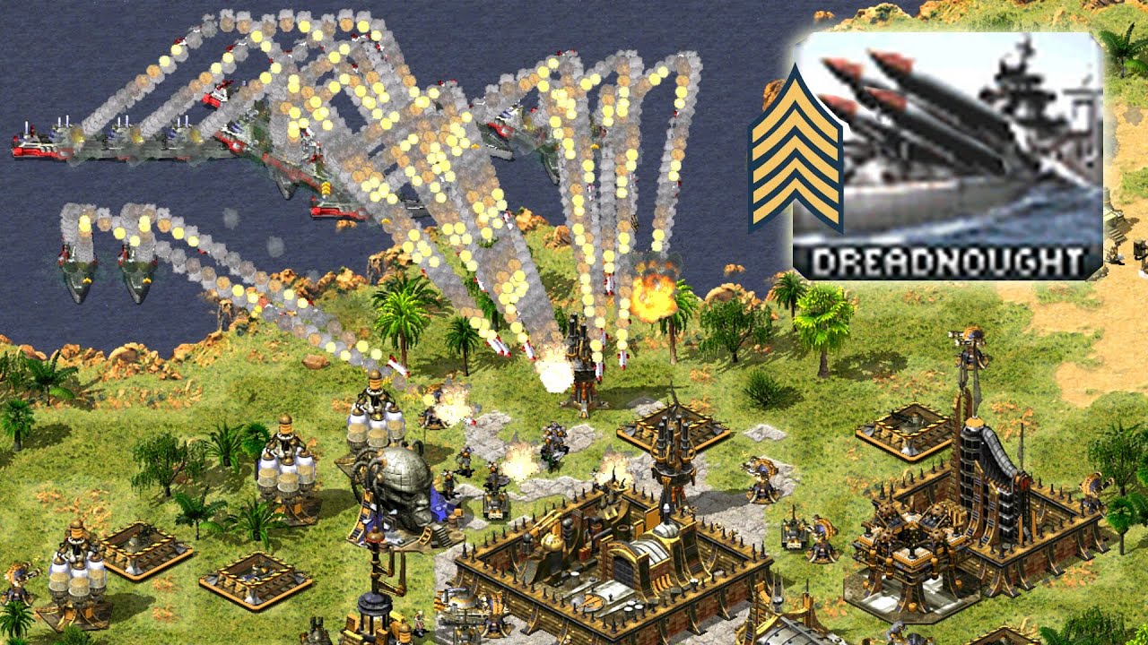 Red Alert 2 | 5 Missles Dreadnought! | (7 vs 1)