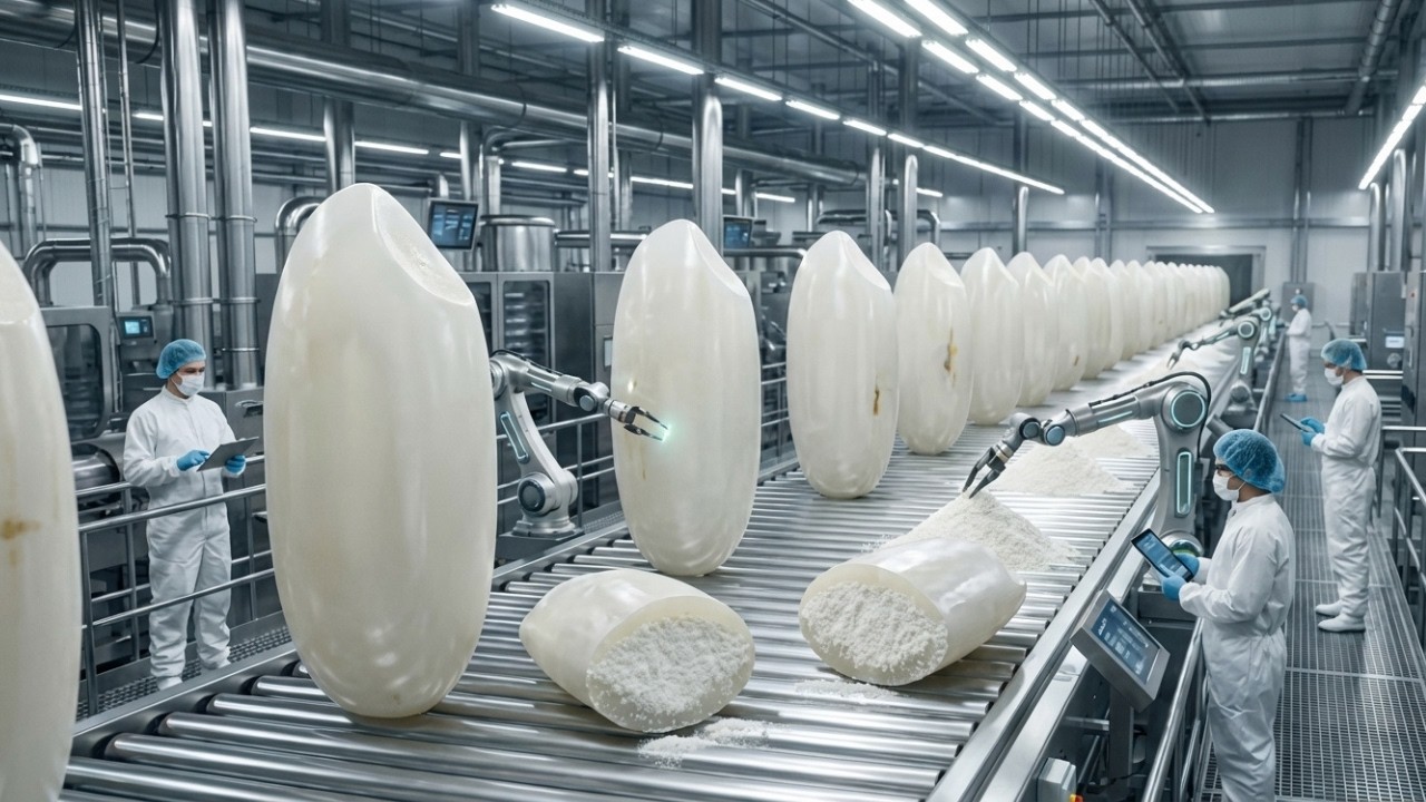 Never Seen Before: Inside a Modern Rice Flour Factory Production Line