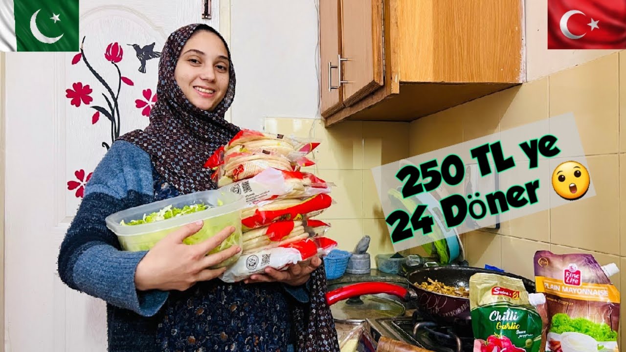250 Tl ye Evde 24 Tane döner yaptık 😯| Bu Tarifi mutlaka deneyin😋| Mutlaka izleyin| Ali fizza