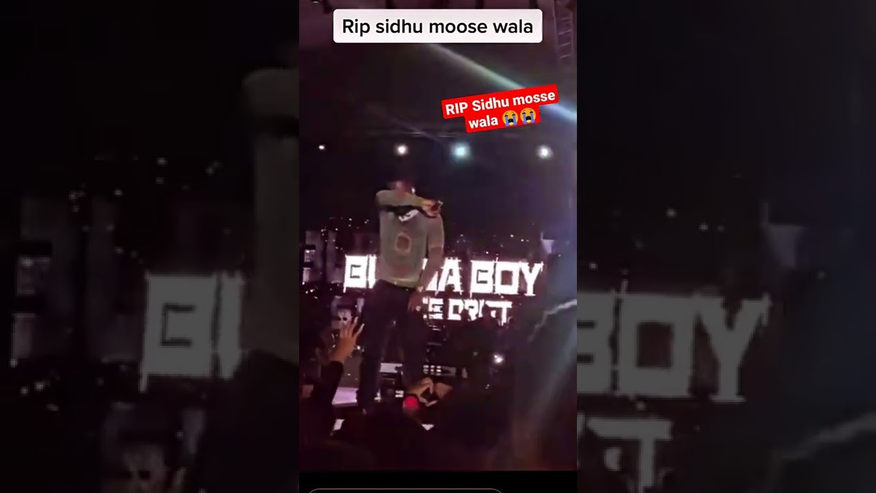 BURNA BOY CRIED ON  STAGE GYMBABWE LIVE SHOW R.I.P SIDHU MOSSE WALA  #ripsidhumoosewala