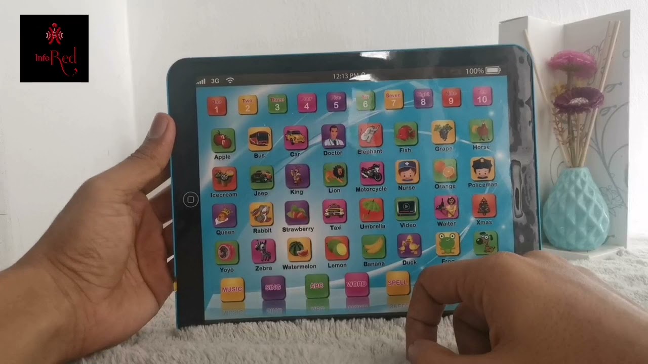 Unboxing and Viewing Learning Tablet Practicing and Training