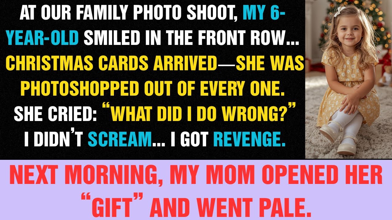 My family PHOTOSHOPPED my 6-year-old out of EVERY Christmas card… so Grandma erased ...