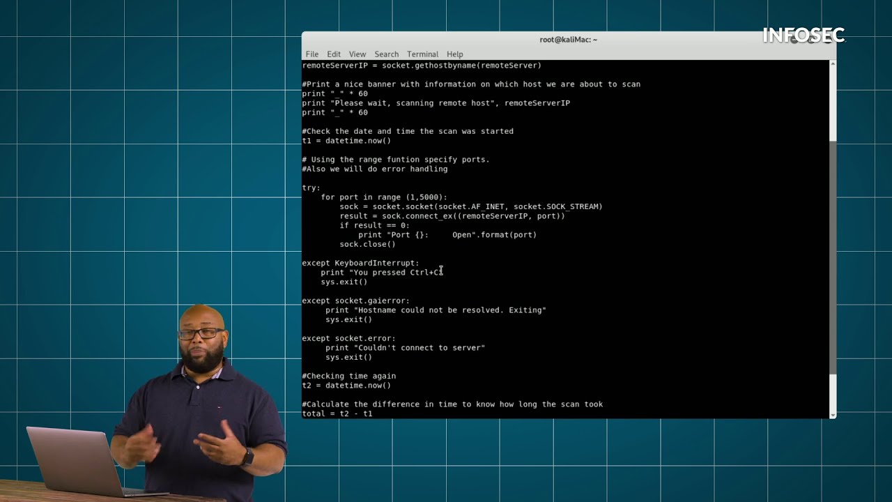 Write a port scanner in Python in 5 minutes | Free Cyber Work Applied series